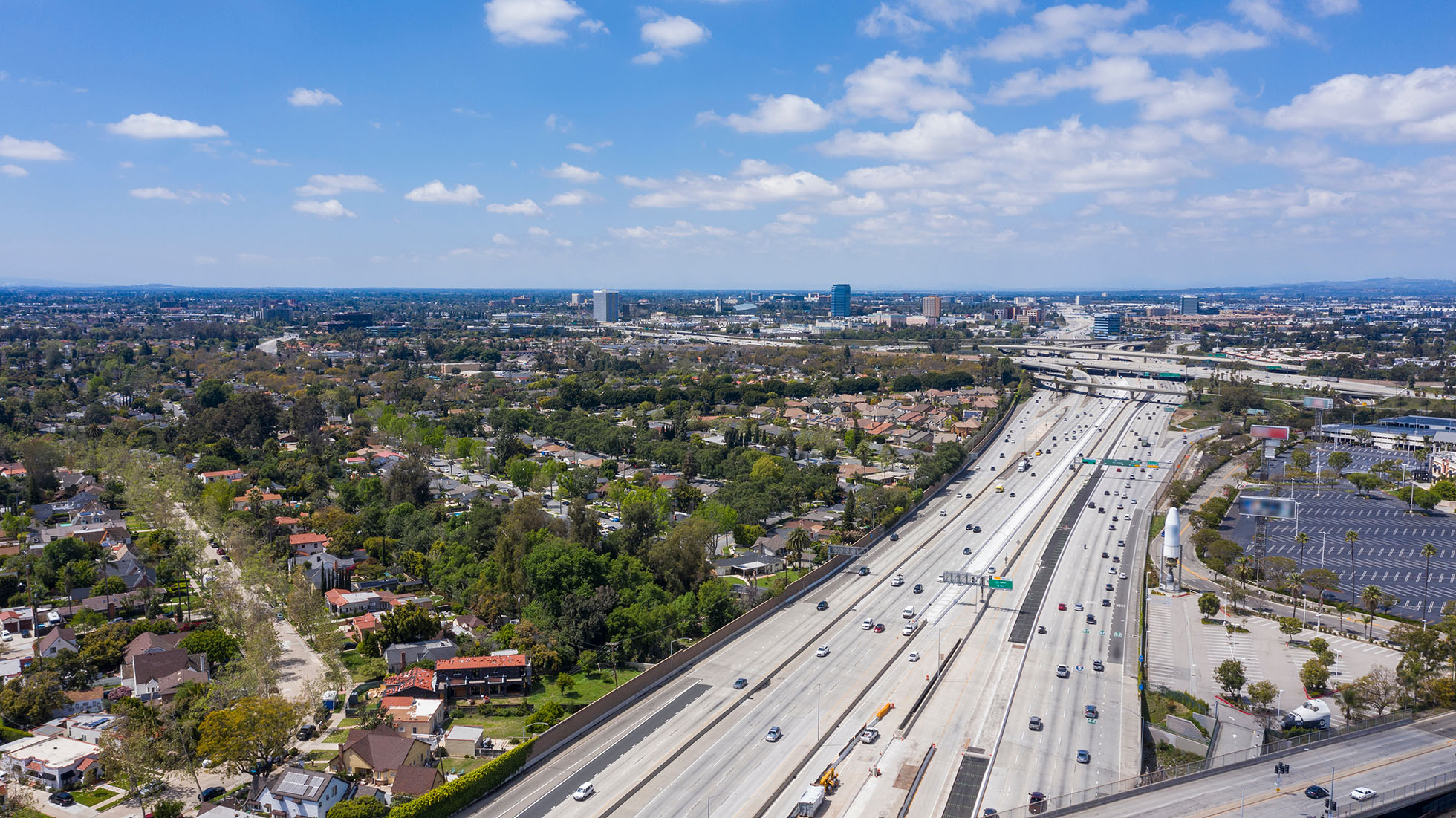 Стокиан. Санта ана Калифорния вид сверху. Santa Ana Freeway.